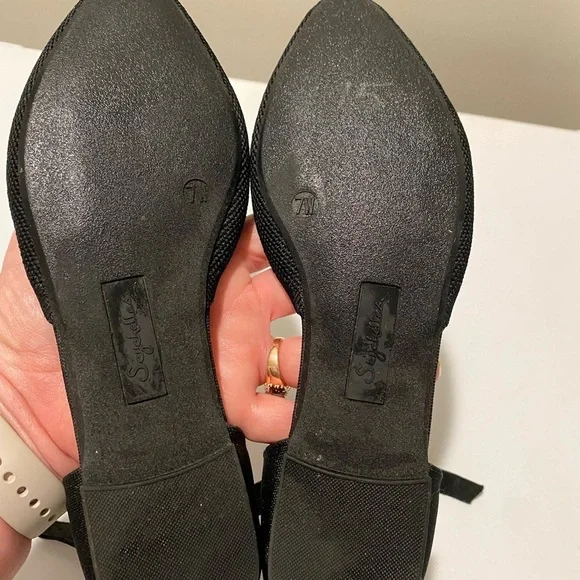 Seychelles Black Ankle Strap Flats - Picture 7 of 7